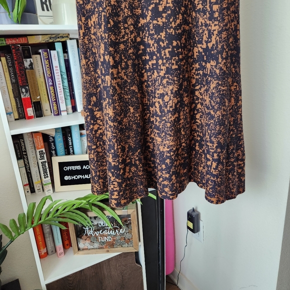 Alfani Brown and Black Splatter Print A-Line Sweater Skirt - Picture 2 of 4